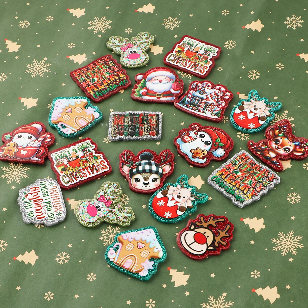 4pcs Halloween Christmas Motifs Series Pattern Flatback Planar Resins Acrylic Handmade DIY Accessories Multiple Uses Gift