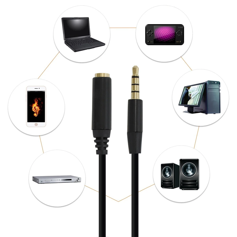 سماعة الصوت تمديد كابل 3.5 مللي متر جاك ذكر إلى أنثى كابل مساعد الصوت ستيريو موسع الحبل سماعات المتكلم العرض 2 متر/3 متر/5 متر #5