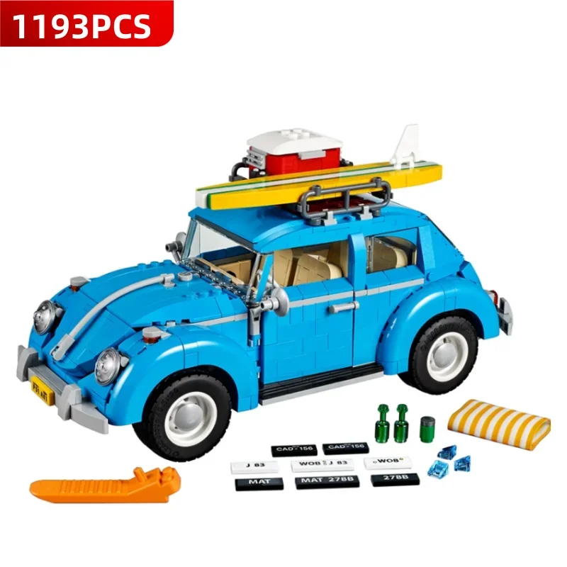 New 1167-PCS Blue Beetle Classic Blue Classic Car Building Blocks Compatible With 10252 Kids Christmas Gift Toys Birthday Gifts