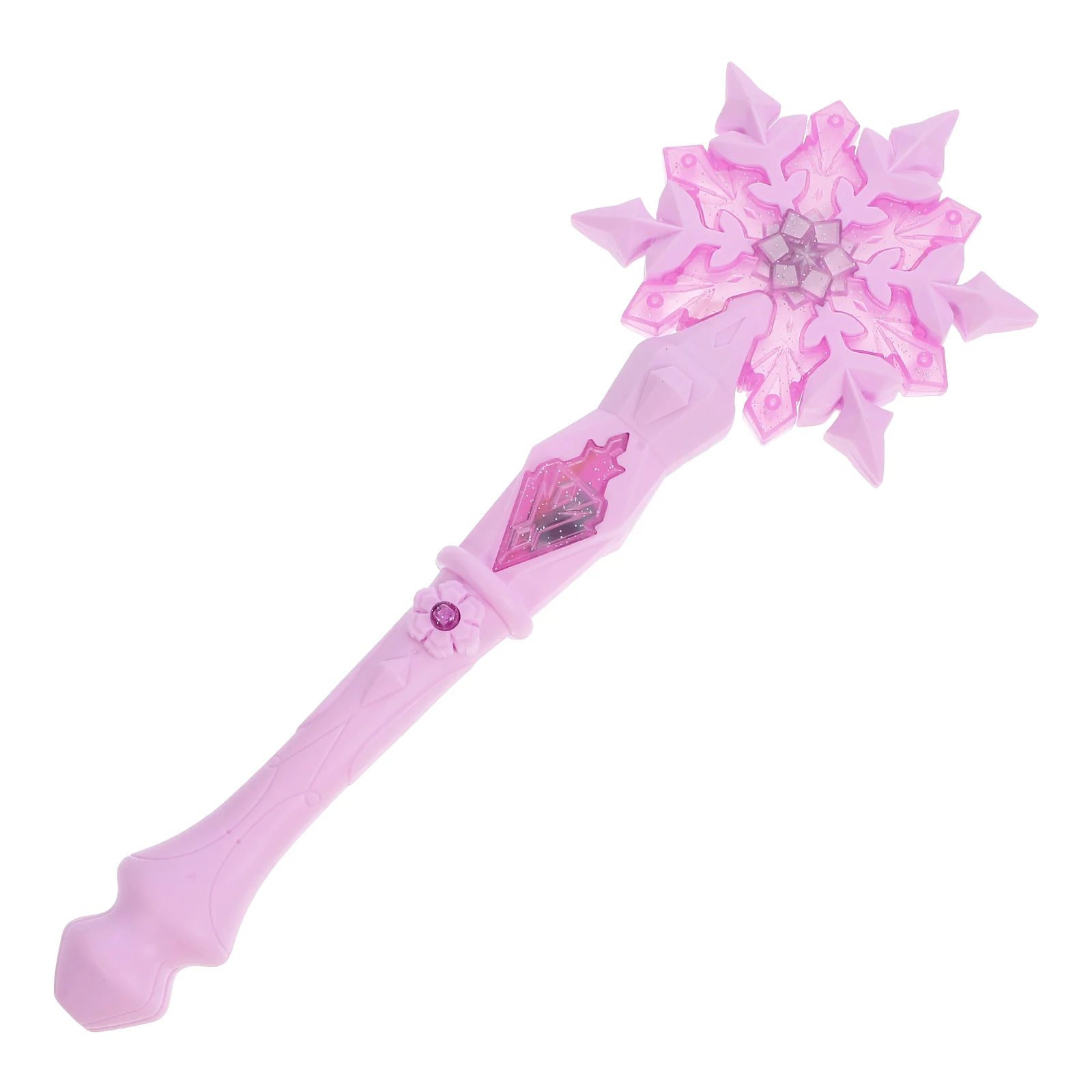 Princess Snow Wand Toy Snowflake Glowing Fairy Wands Snowflake Light Sticks Girl Fairy Cosplay prop Christmas Birthday Gift PInk