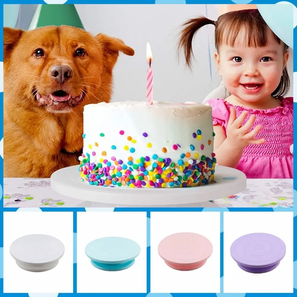 

Round Plastic Cake Rotary Table Rotate Flexibly Stable Revolving Cake Turntable Anti-skid Cake Stand Rotating Cookie
