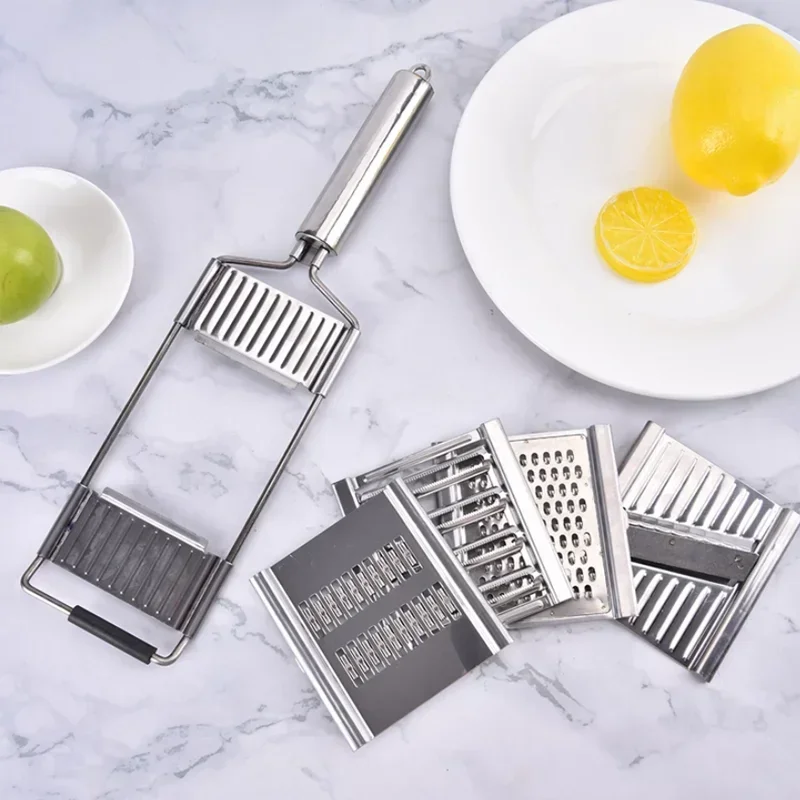 Stainless Steel Shredder Cutter Portable Manual Vegetable Slicer Easy Clean Grater With Handle Multi Purpose Home Kitchen Tool