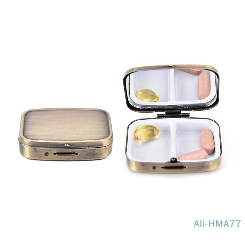 

1X Metal Pill Box Medicine Organizer Container Jewellery Case Storage Holder