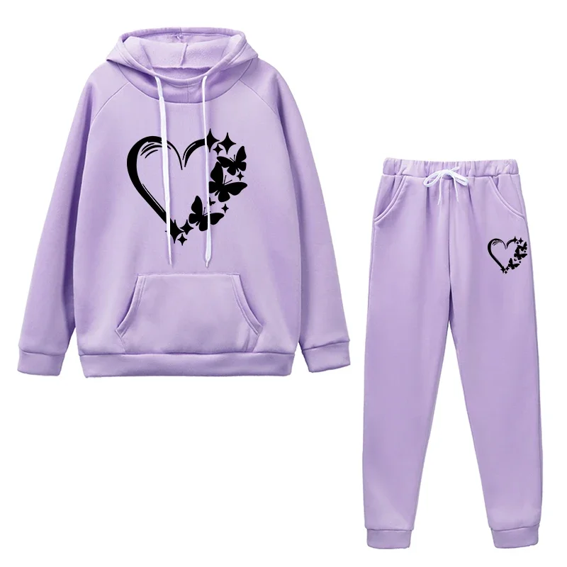 Tenues décontractées pour femmes, sweat à capuche, pantalon de survêtement, automne hiver, sport quotidien, Jogging, maison, extérieur, confortable, doux, survêtement à capuche