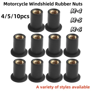 4/5/10 個 M4 M5 M6 オートバイフロントガラスフロントガラスネジボルトナットフェアリングスクリーンファスナーフロントガラスナットボルトワッシャーネジ