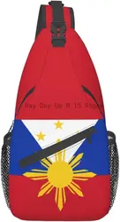 Cute Philippine Flag Sling Bag Crossbody Sling Backpack Filipino Casual Shoulder Chest Bag Travel Daypack for Women Men