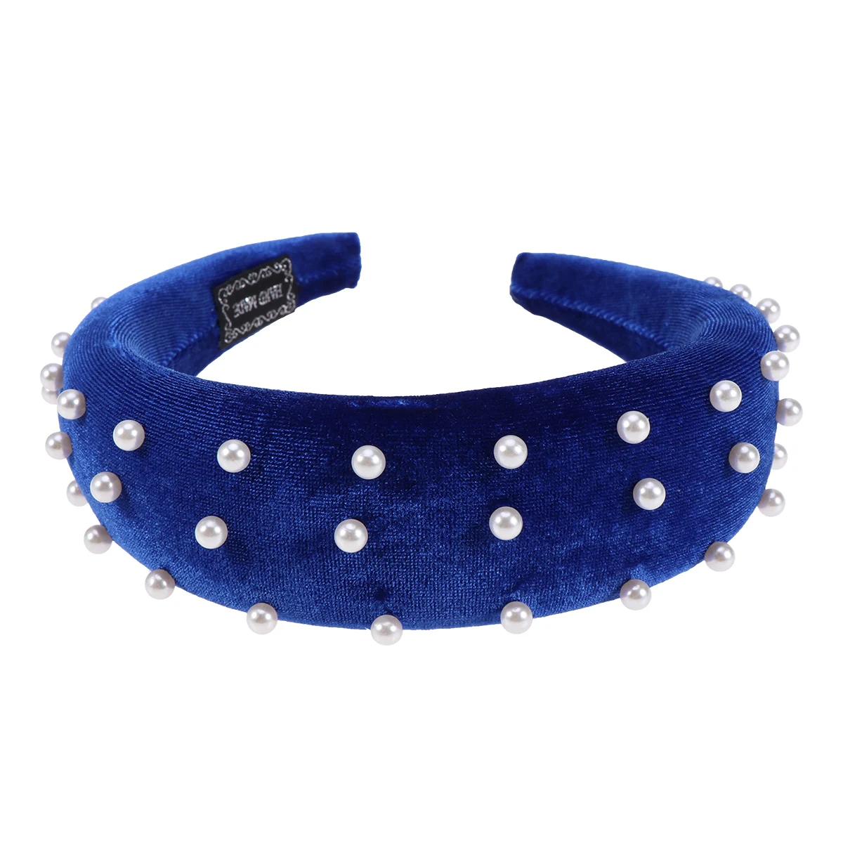 

Pearl Decor Hair Hoops Thickened Large Rims Lightweight Head Lint For Women Ladies Adults Navy Blue Fashion Hair