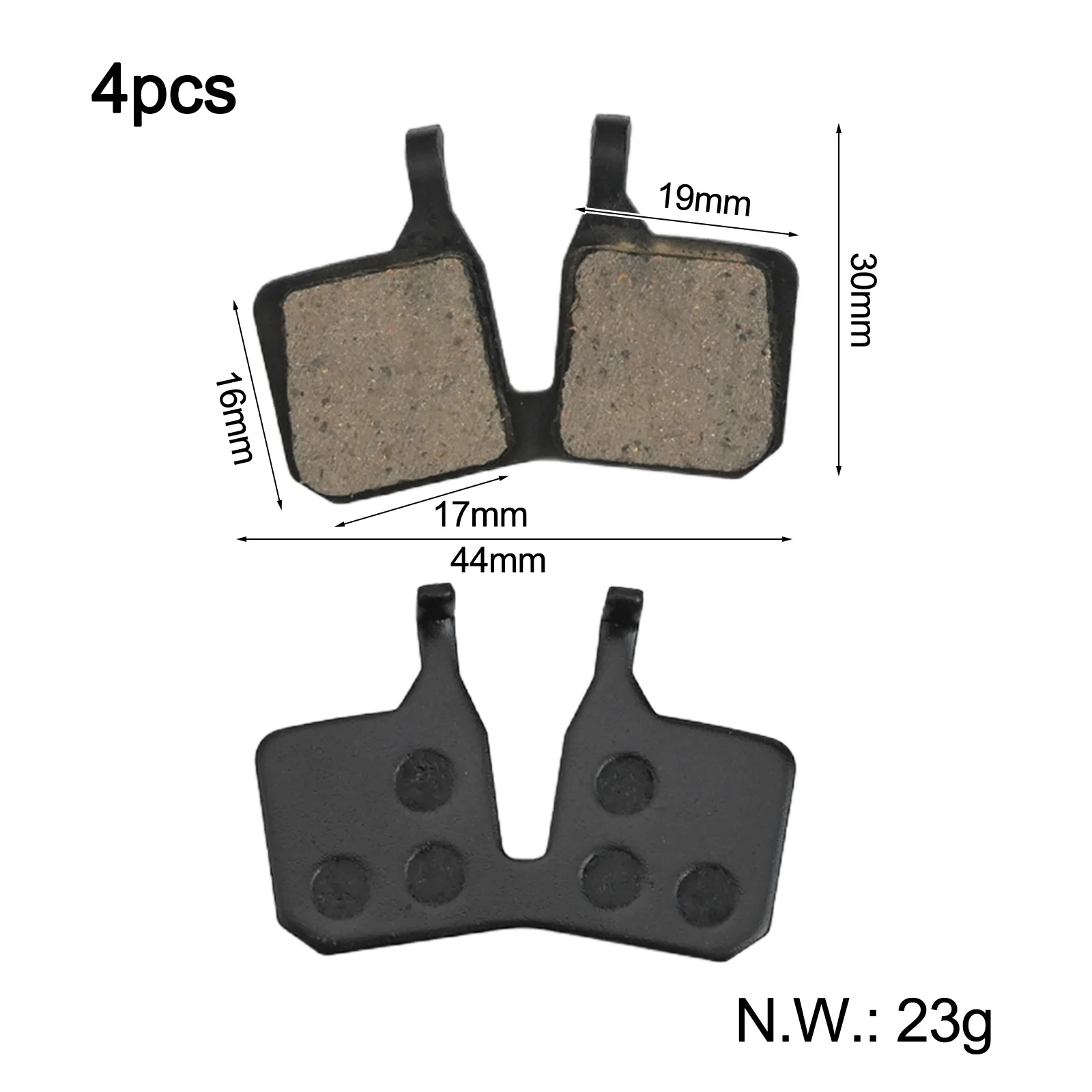 Bicycle Brake Pads Bike Brake Pads Bicycle Maintenance 4 Pairs Included 44*30mm Size Noise Reduction For Magura MT5e