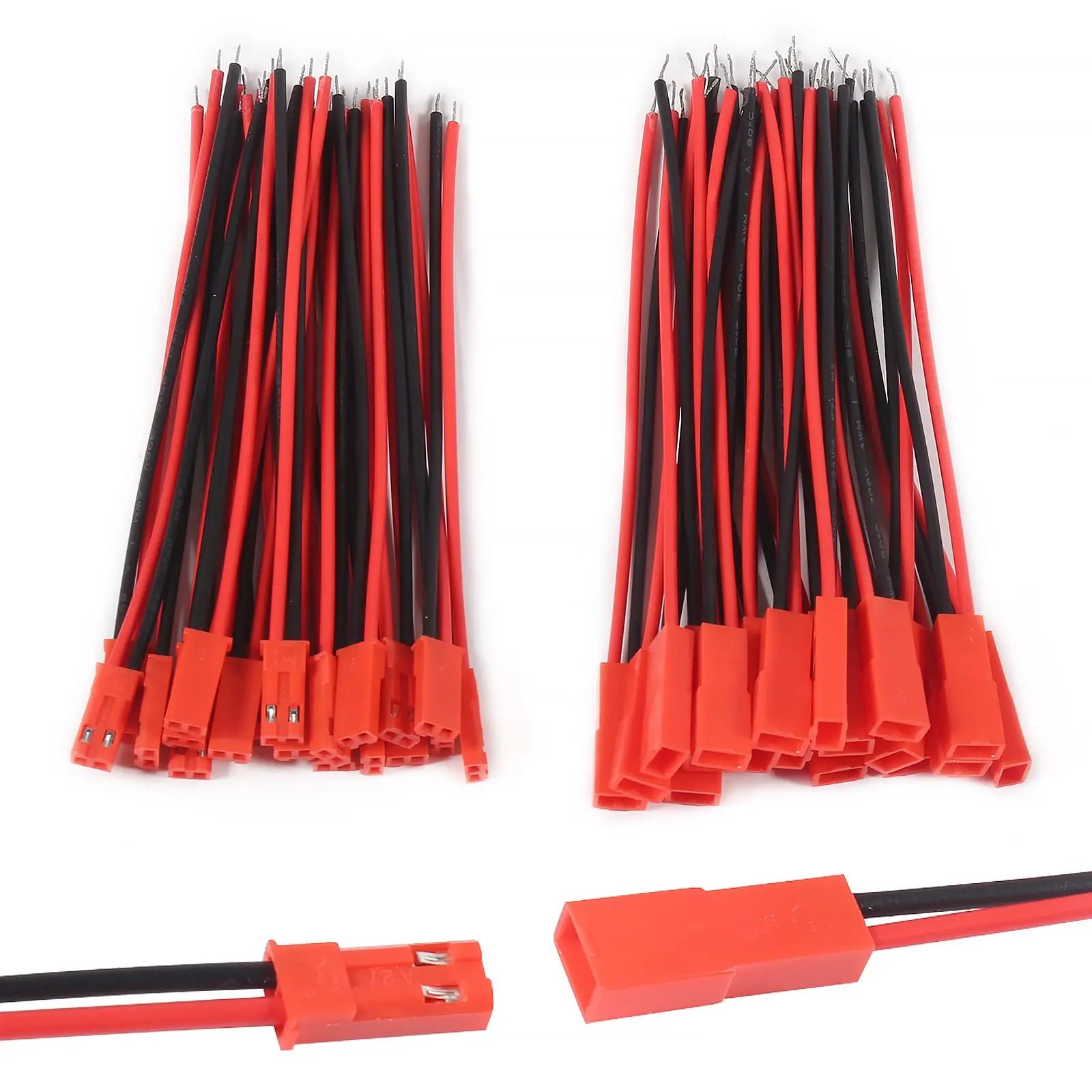 10 Paar 100 mm 150 mm 2-poliger JST-Stecker, männlich + weiblich, Stecker, Kabel, Draht für RC-Spielzeug, Batterie, LED-Lampe