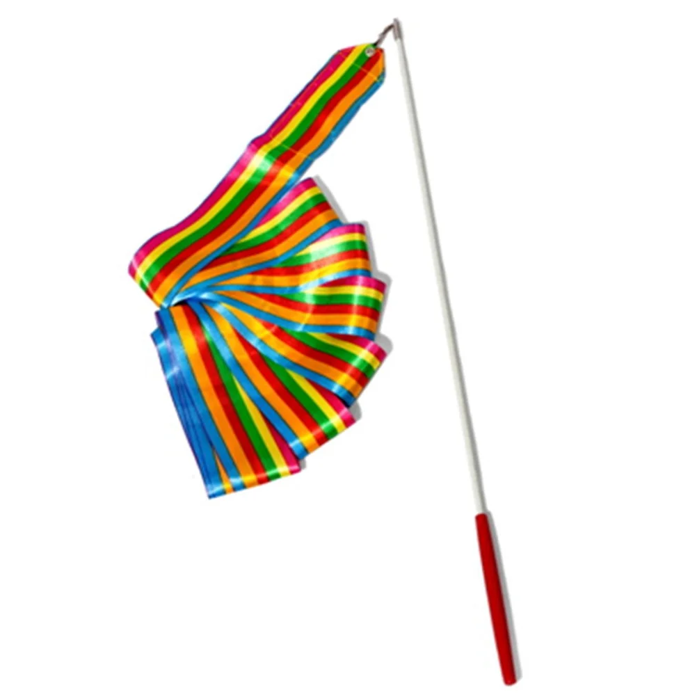 

10pcs 3.2M Artistic Gymnastics Ribbon Colorful Dance Streamers For Kids Exercise Training Equipment Rhythmic Ribbon Gym