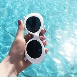 New Goggle Kurt Cobain Glasses Oval Women Sunglasses Ladies Glasses Trendy Vintage Retro Sun Glasses UV400 Gafas De Sol