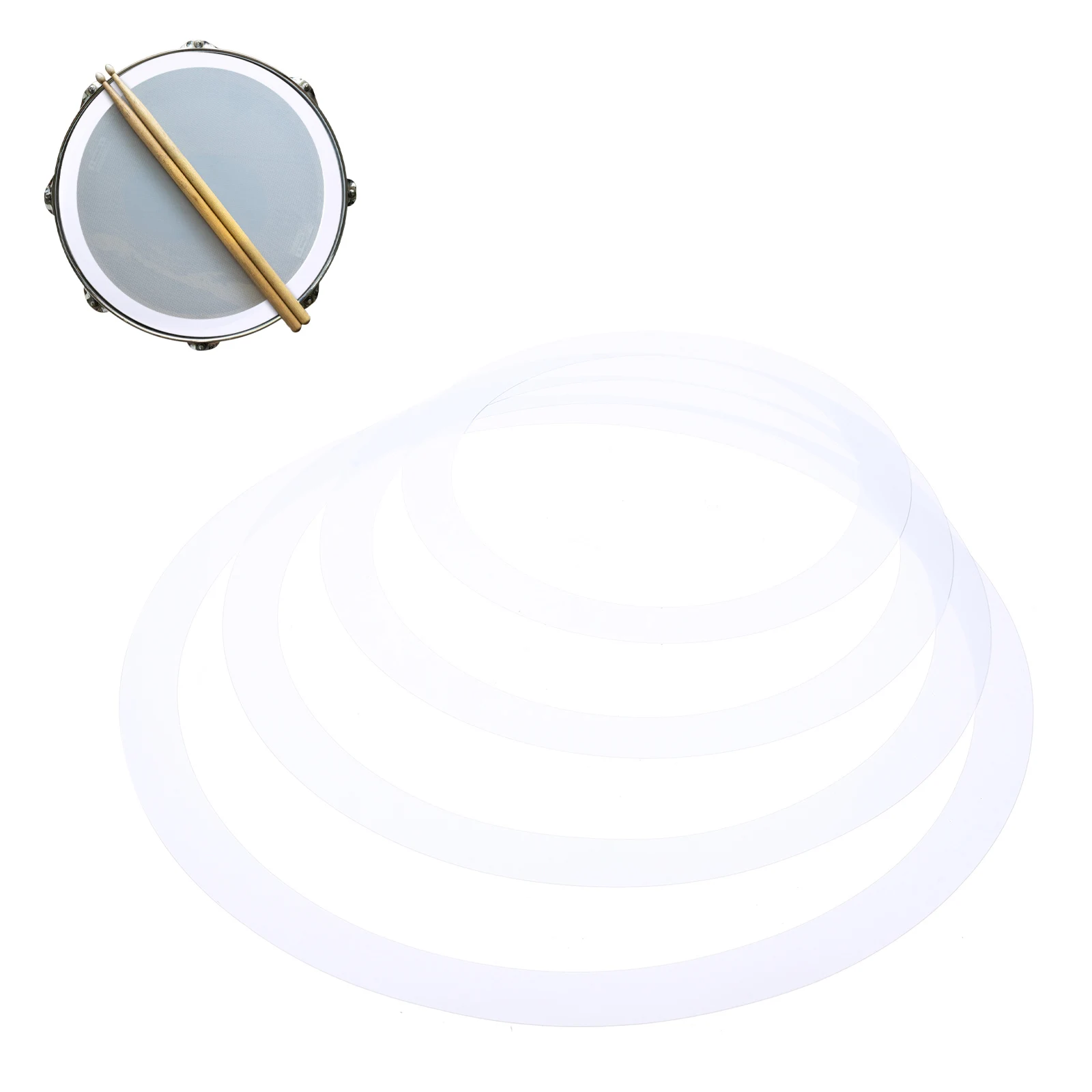 

4pcs Snare Kit Portable Practice Mute For Drum Kit Durable Pc Film Material Easy Install Drum Parts Supply