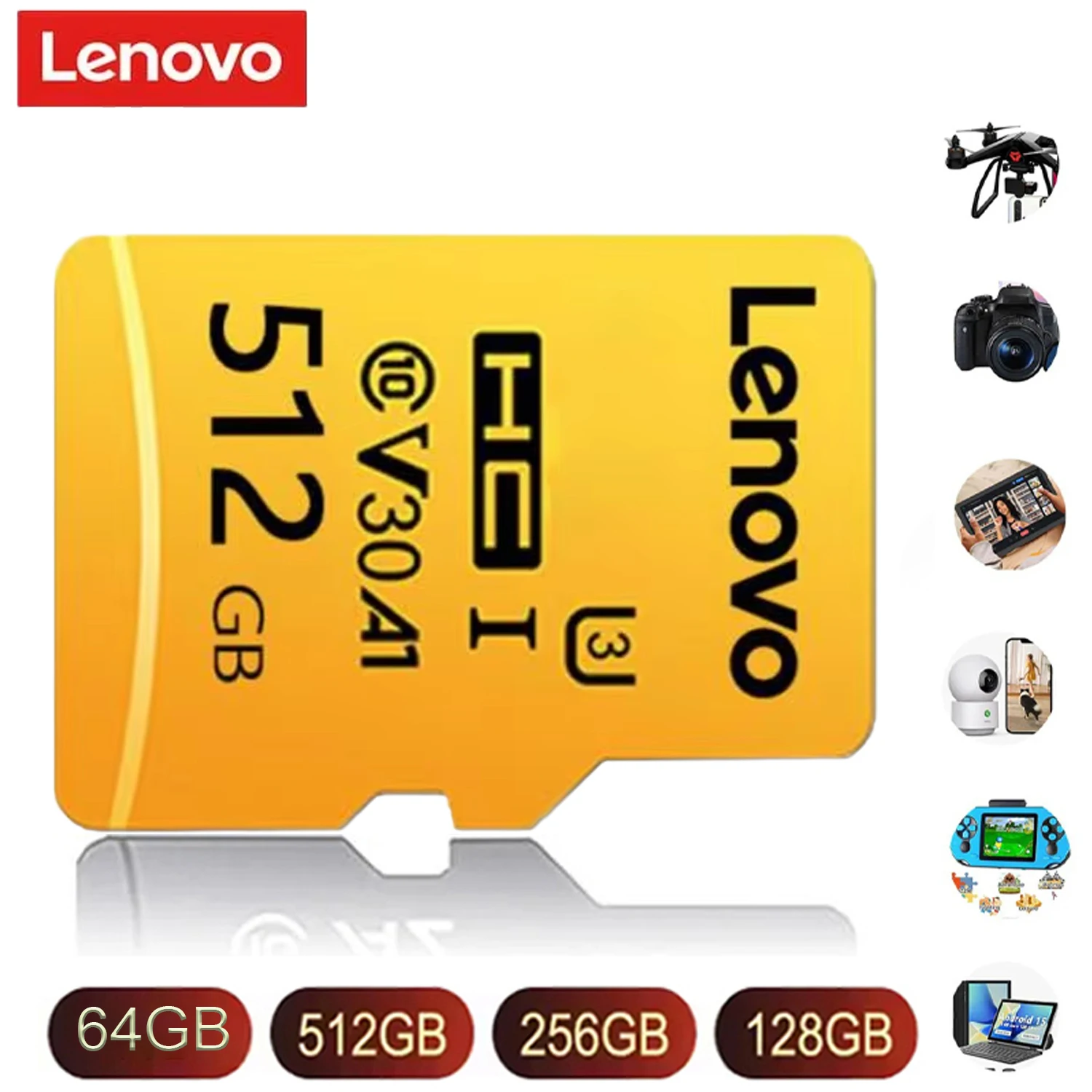 

Высокоскоростная карта Micro SD Lenovo для дрона, телефона, камеры, видеорегистратора класса 10 U3 V30, карта памяти 512 ГБ, 256 ГБ, 128 ГБ, 64 ГБ, TF-карта