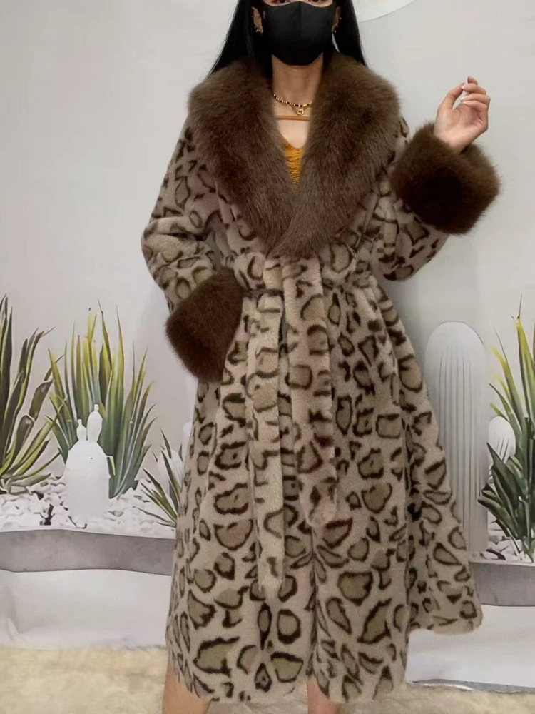 

Роскошный бренд, длинное меховое пальто, зимний теплый женский плащ с поясом, меховая лоскутная зимняя верхняя одежда с лацканами, высококачественная куртка из искусственного меха