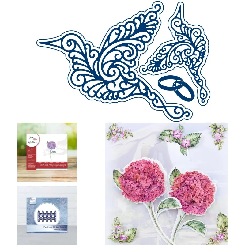 Picket Fence Over the Edge Hydrangea Metal Die Cutting 2026 New DIY Die Molds Scrap Booking Paper Making Cuts Crafts Big Die