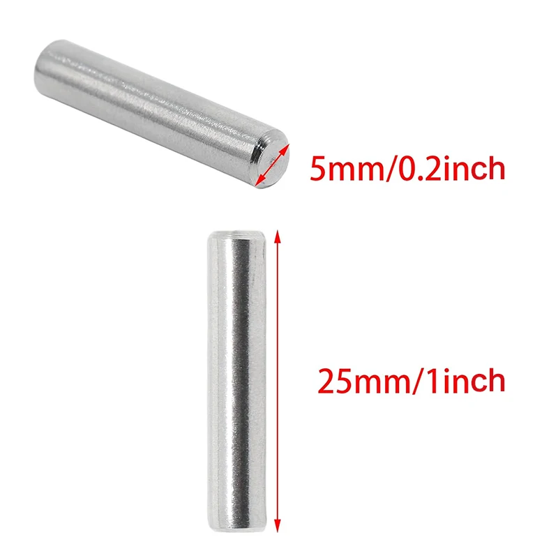24/ 48/ 96Pcs 5mm x 25mm / 1/5 Inch x 1 Inch Dowel Pin Pegs Support Shelves Silver Tone for Shelves Nickel Plated