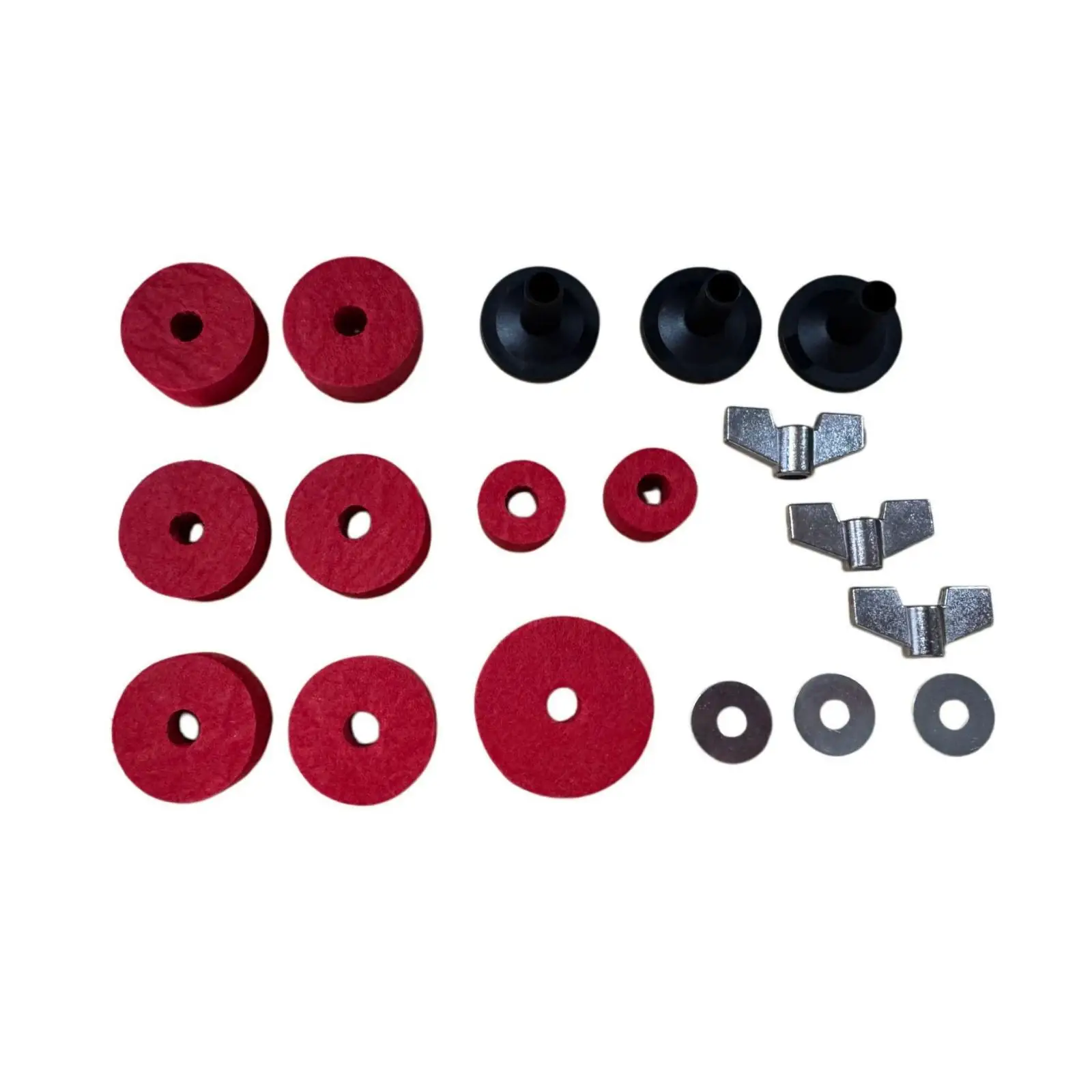 Drum Felt Kit with Washers Replacement Drum Felt Kit Compatible Thumb Screw for Drummers, Live Stage, Rehearsal Rooms