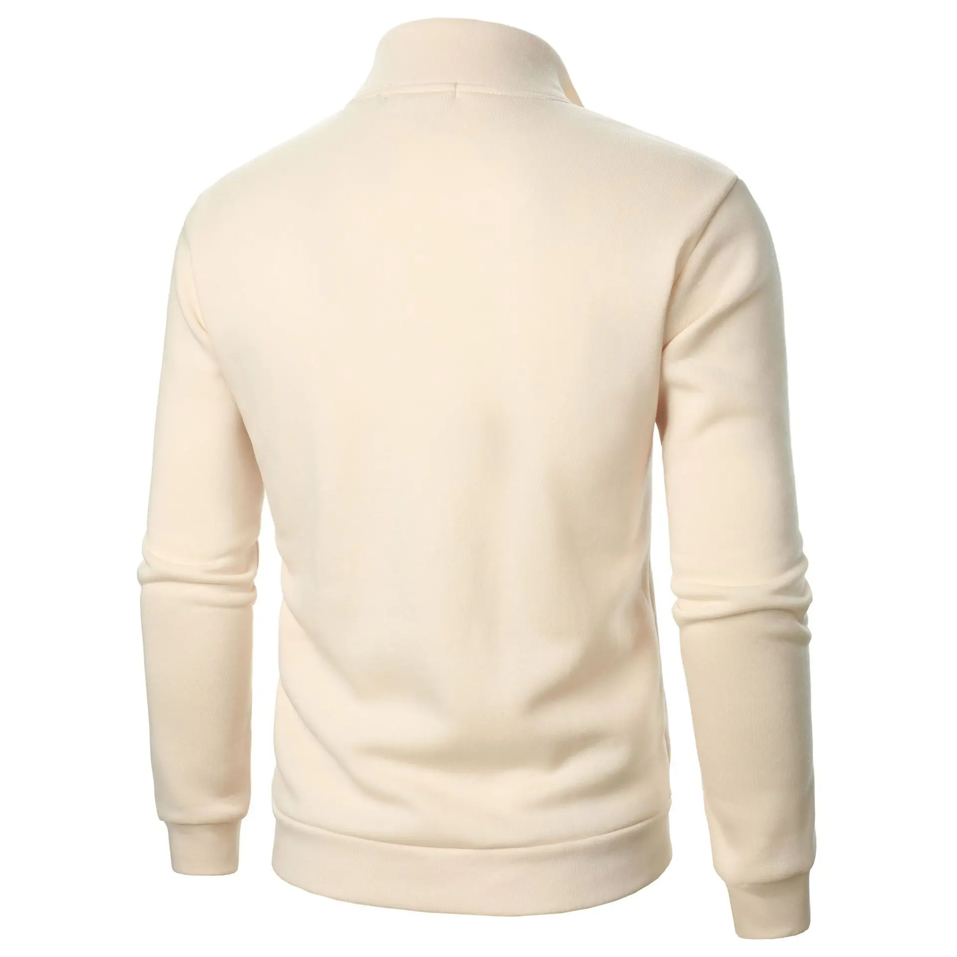Frühling und Herbst Neuer Lässiger Hoodie mit Halbem Reißverschluss und Stehkragen, Trendiger Einfacher und Lockerer Oversize-Fleece-Hoodie für Herren – Detail 14