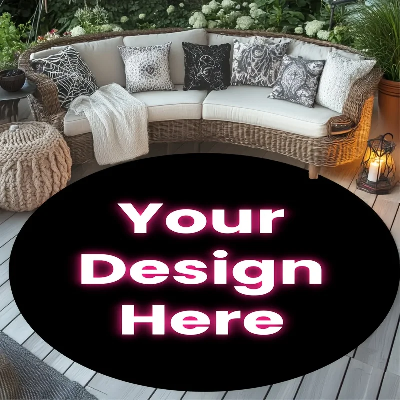 

Crystal velvet carpetCustomizable Velvet Round Area Mat - Non-Slip, Washable Polyester Mat for Living Room, Bedroom, Bathroom,