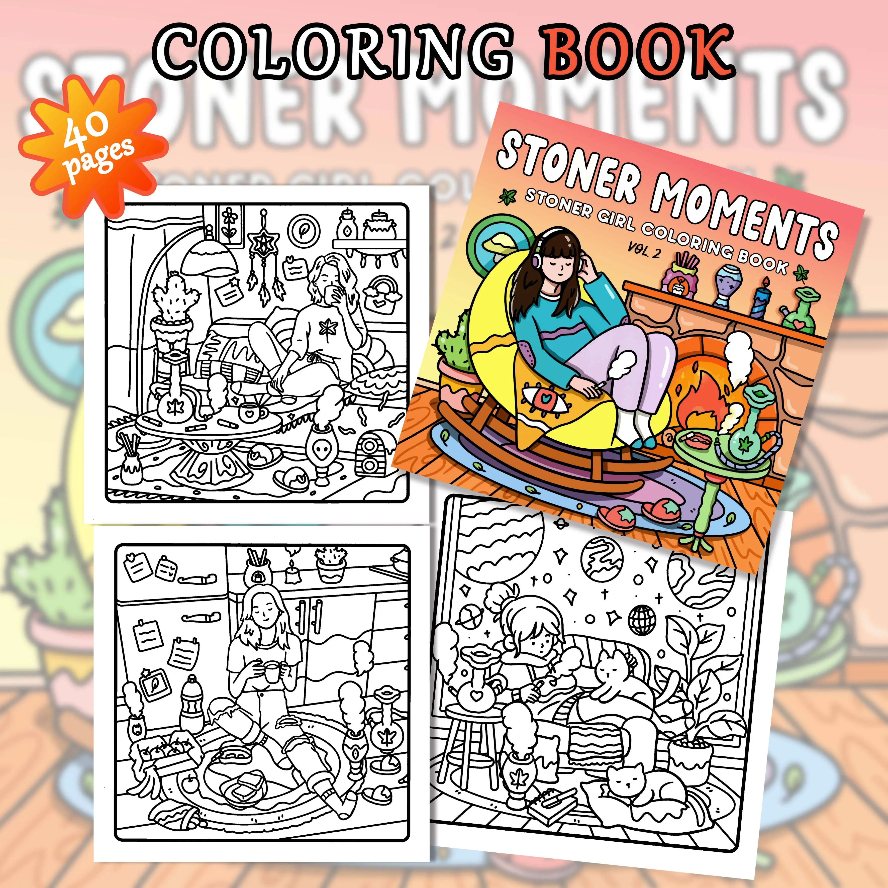 Adult Coloring Book,Whimsical Multi - Theme Style,Comfort Friends’ Coloring Fun,Bold Simple Art Elements,Cheap yet Valuable