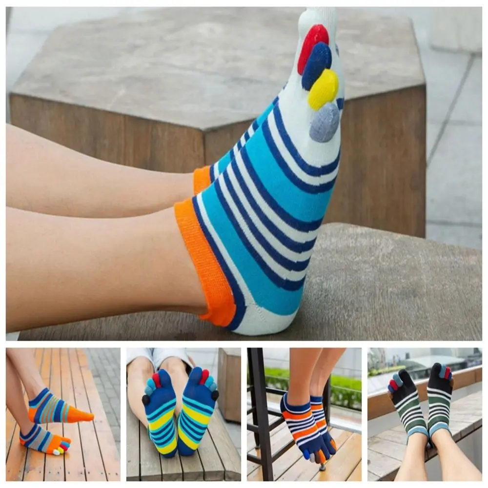 1 Pair of EU39-44 Five Toe Socks Mesh Anti Friction No Show Ankle Socks Breathable Cotton Five Finger Socks Hiking image 4