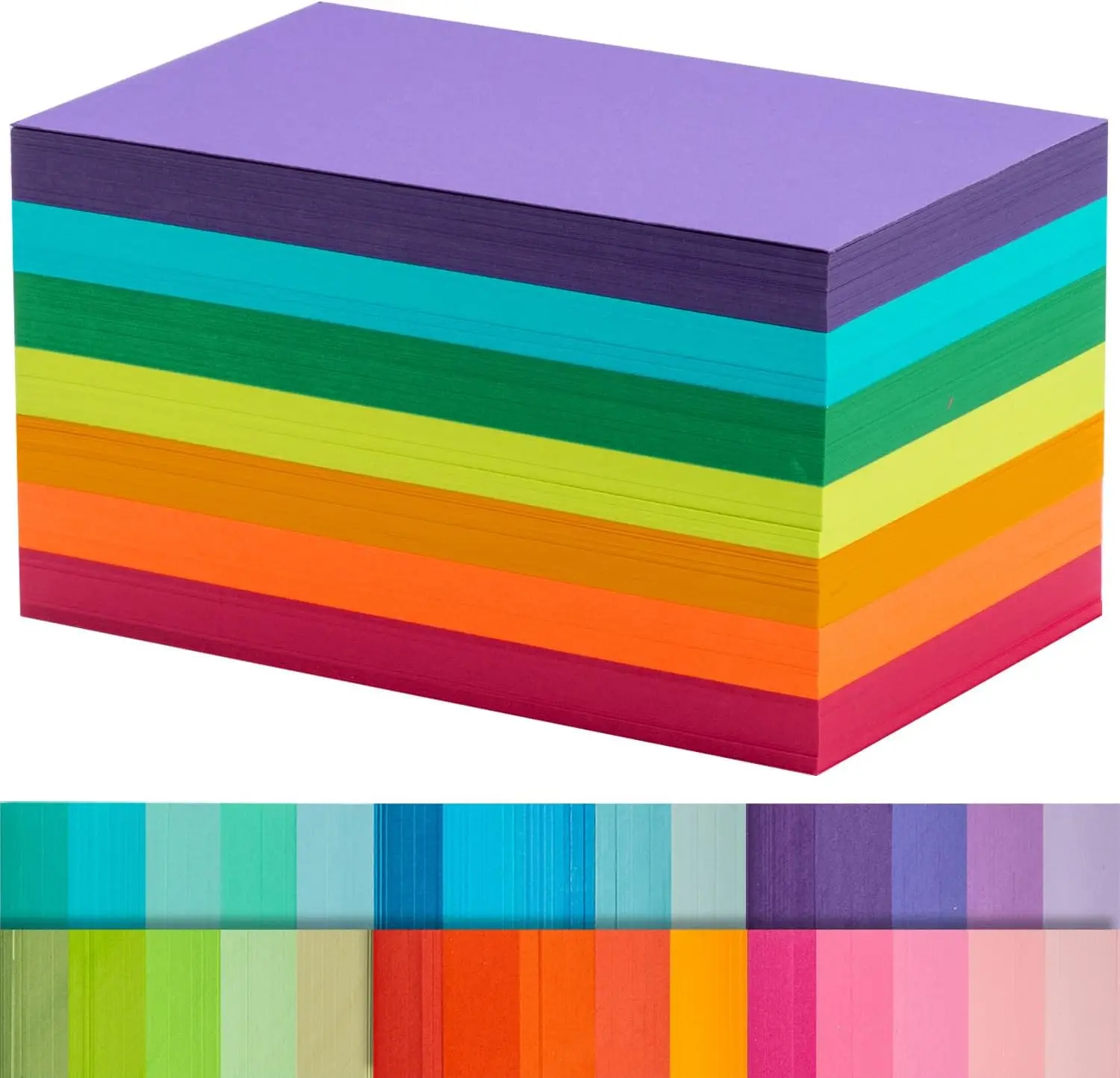

301-Count 3x5 Inch Heavyweight Index Cards, 7 Colors Study Cards (Rainbow)