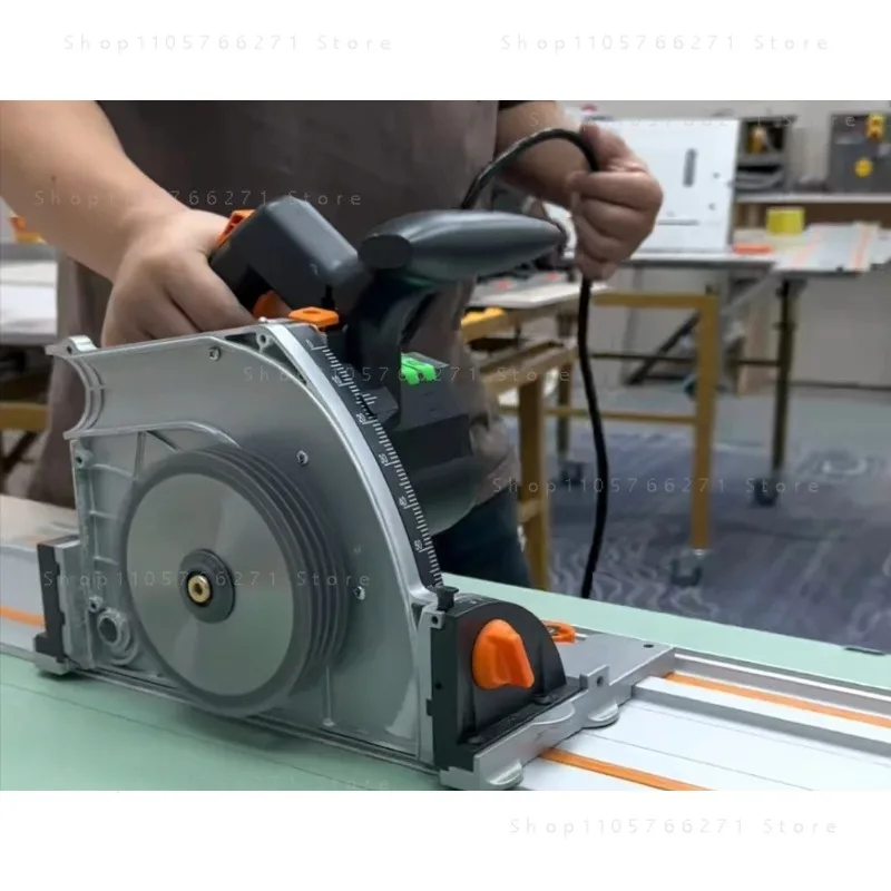 Circular Saw Rail Guide 2000W SJ-60 Brushless Rail Saw and 2 Aluminum Alloy 1.4m Woodworking Rail