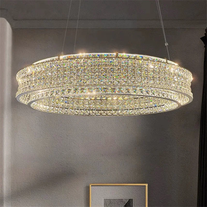 

2024Luxury Crystal Chandeliers Ceiling Light for Dinning Room Bar Kitchen Hanging Lamp Indoor Luxury Decor LED Lamps Lustre