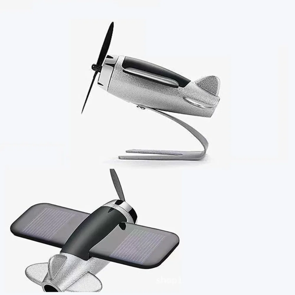 Mini Solar Panel Car Air Freshener Airplane Model Solid Fragrant Car Decoration Car Aroma Car Interior