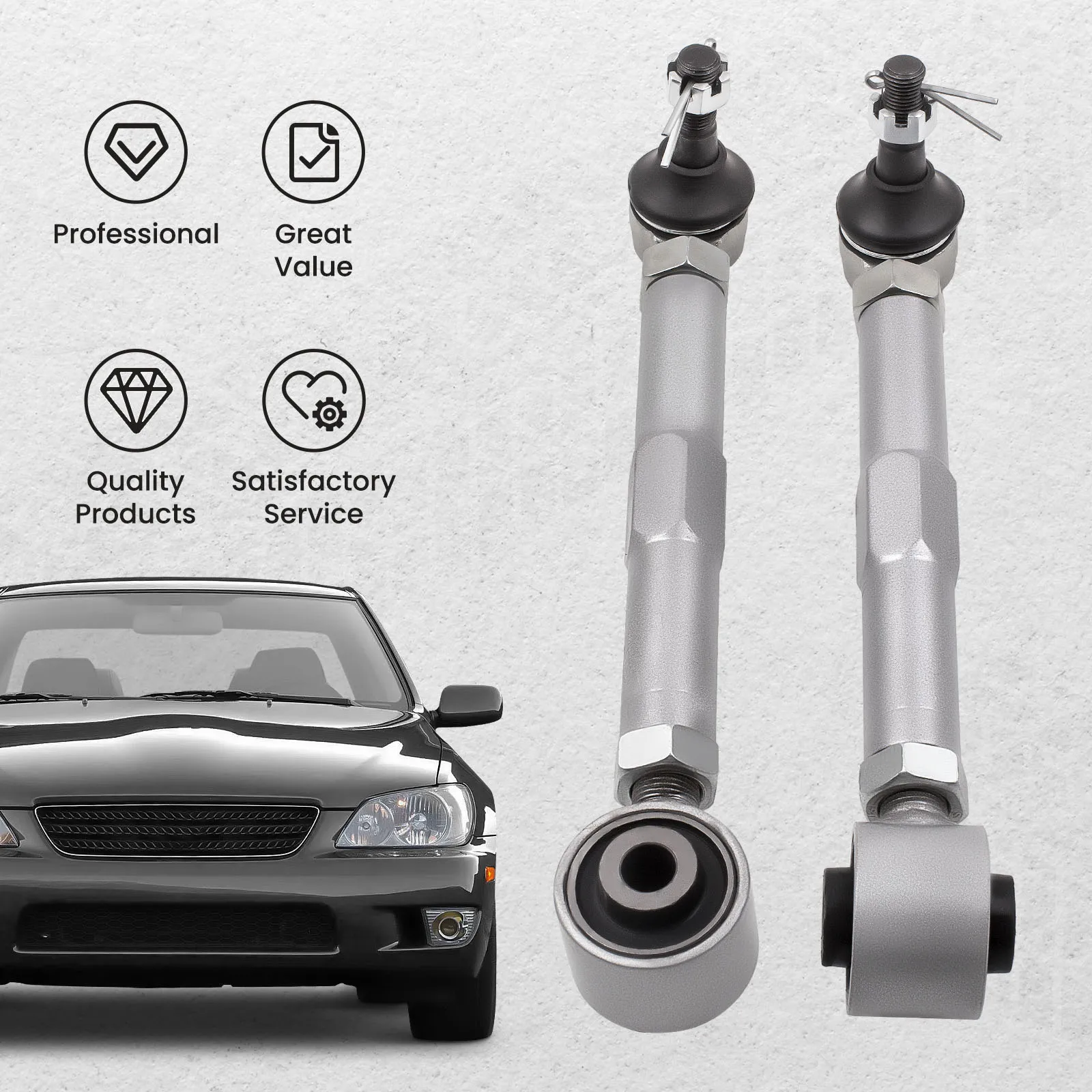 1 Pair Adjustable Rear Toe Control Arms Sets for Lexus IS200 IS300 GS430 2000-2005
