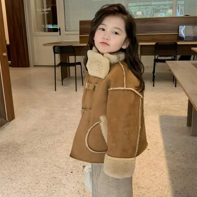 Kids Coat Boys And Girls Jacket Plush Composite Imitation Rabbit Hair Soft Warm Coat Top Autumn Winter New Children\'s Clothing