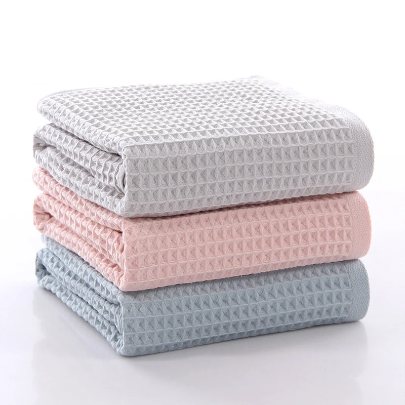 Waffle Cotton Face Towel Bath Set for Adults and Children, 70*140 cm, 34*74 cm, High Quality