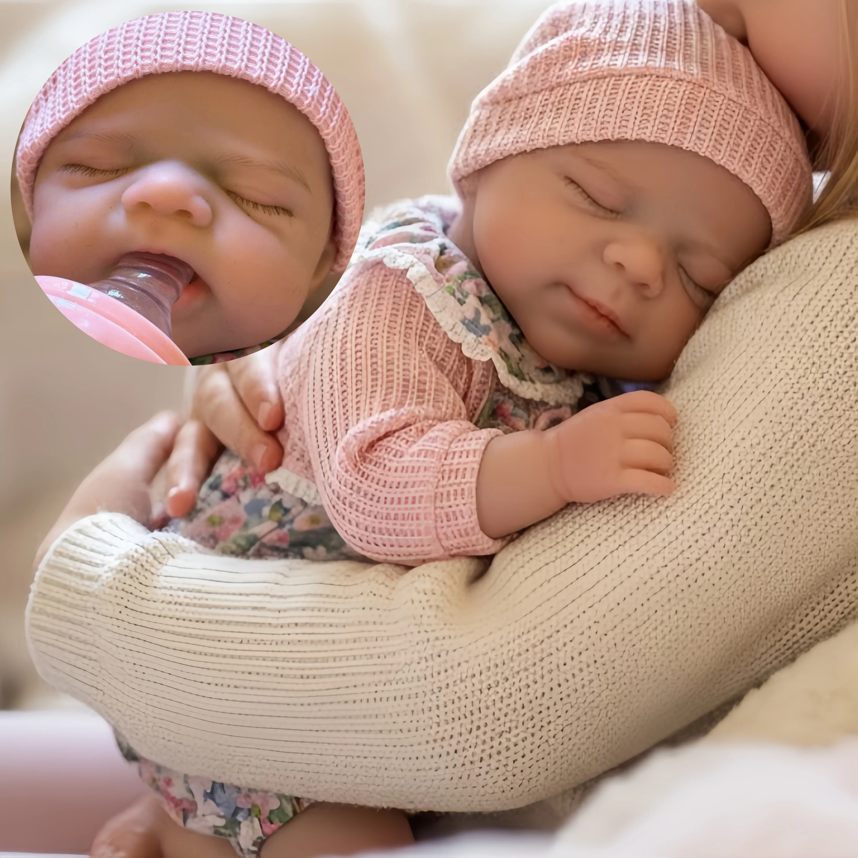 1PC 33cm/13-inch Washable & Open Mouth Pascale Reborn Silicone Doll With Lifelike Painted Skin Soft Touch Newborn Silicone Doll