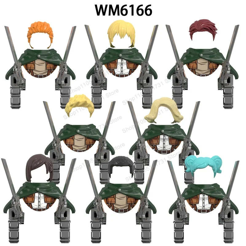 WM6204 WM6203 Anime Series Character Building Blocks Attack On Titan Action Figures Accessories Model Bricks Toys For Kids Gifts