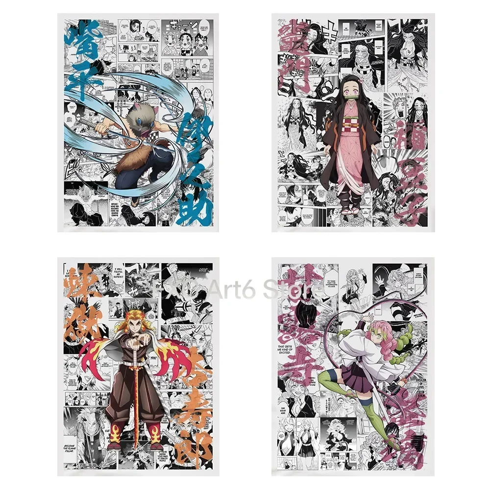 Frameless canvas paintings,1PCS  frameless  Demon slayer Wall Art Poster Demon slayer Canvas Art Prints Demon slayer Wall Decor
