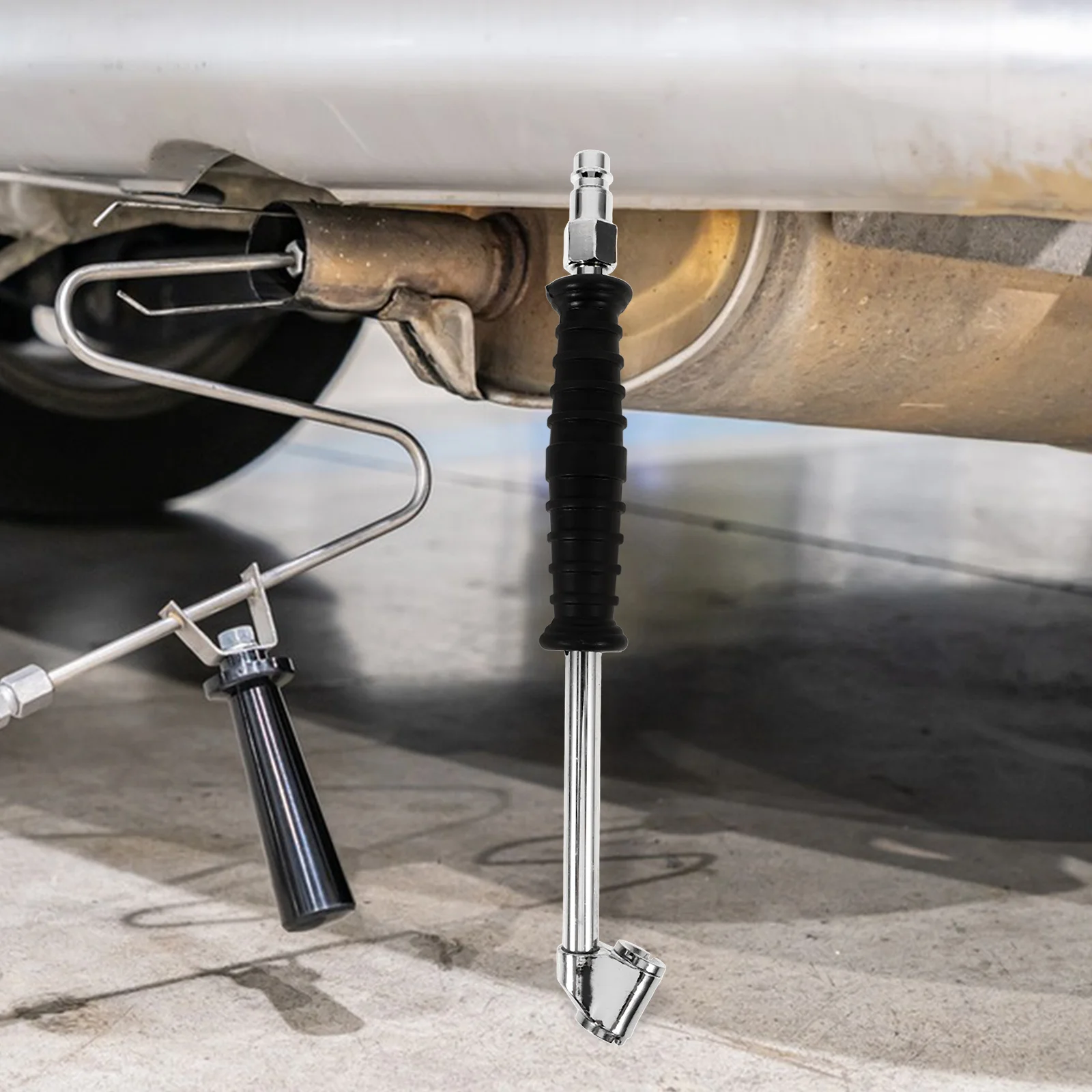

Car Tire Inflator Chuck with Pressure Gauge Sturdy Steel Straight Air Chuck for Quick Inflation Compatible with Japanese
