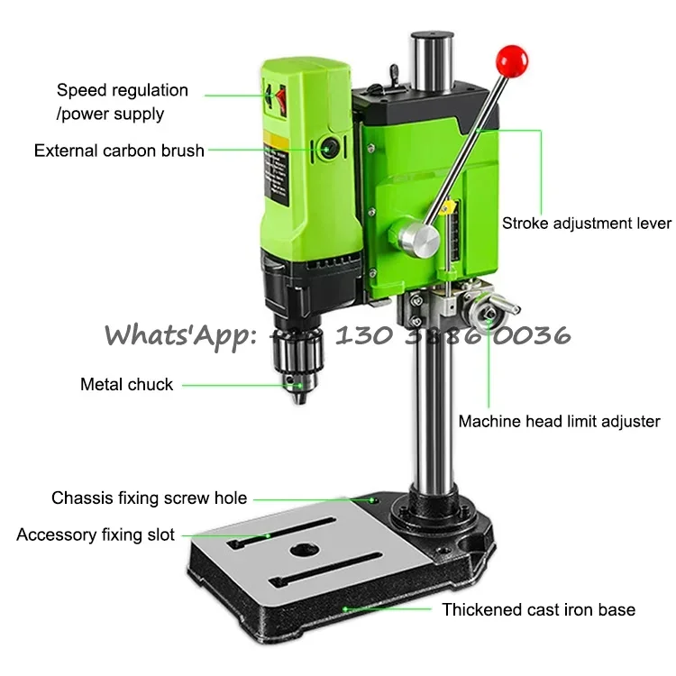 1050W Table Drilling Machine Floor Bench Drill Press Durable Using Low Price 16mm Drilling Milling Machine