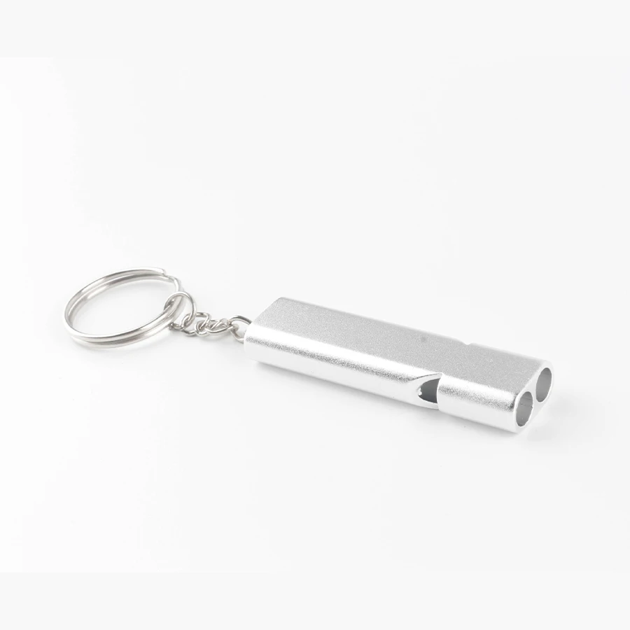 Dual-tube Survival Whistle Portable Aluminum Safety Whistle for Outdoor Hiking Camping Survival Emergency Keychain Multi Tool