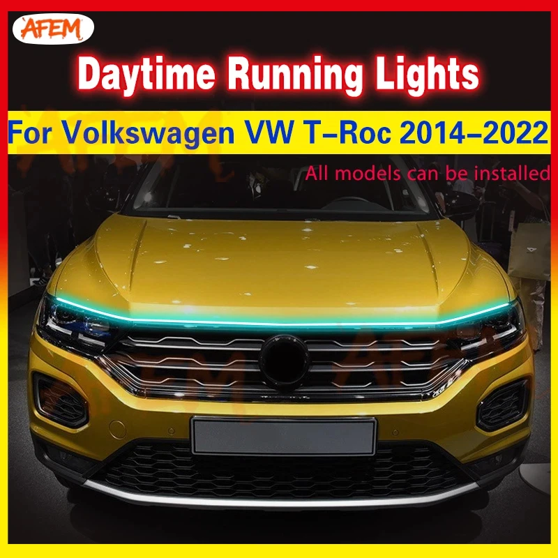 1Pcs LED Waterproof Flexible Light For VW TROC Volkswagen T-Roc 2014-2022 LED DRL Daytime Running Light Decorative Ambient Lamp
