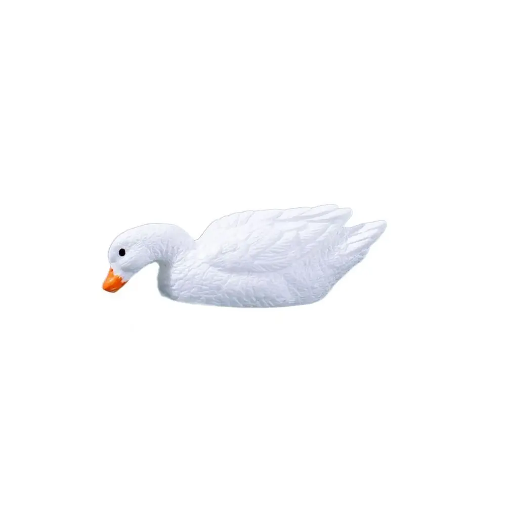 

Decorative Rockery Pavilion Bridge Simulation LIfelike White Duck Statue Resin Bridge Sand Stones Figurine Aquarium