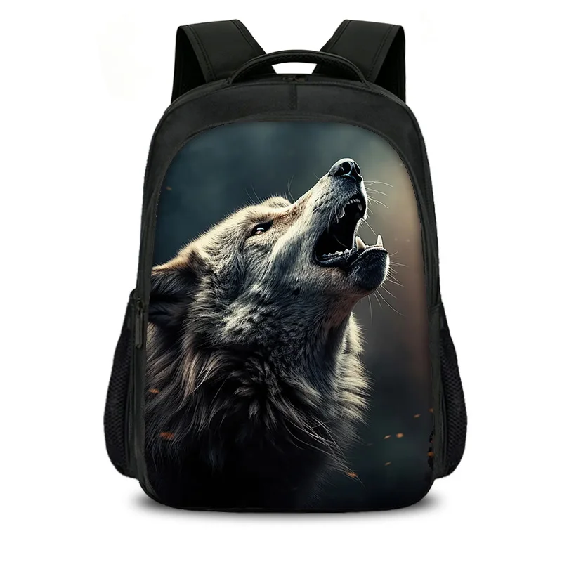 Double Layered Backpack Wolf   Child Fashion Student Knapsack Best Gift  School Large Capacity Backpack Multi-function