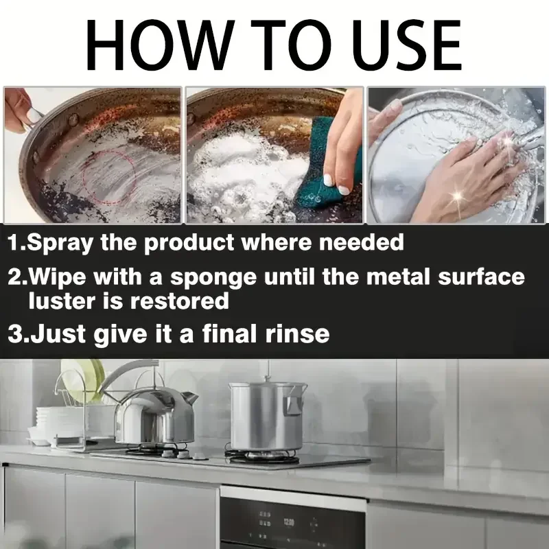 Pemoles logam serbaguna, renovasi barang-barang rumah tangga krom dengan cepat, peralatan makan baja tahan karat, dan permukaan logam lainnya