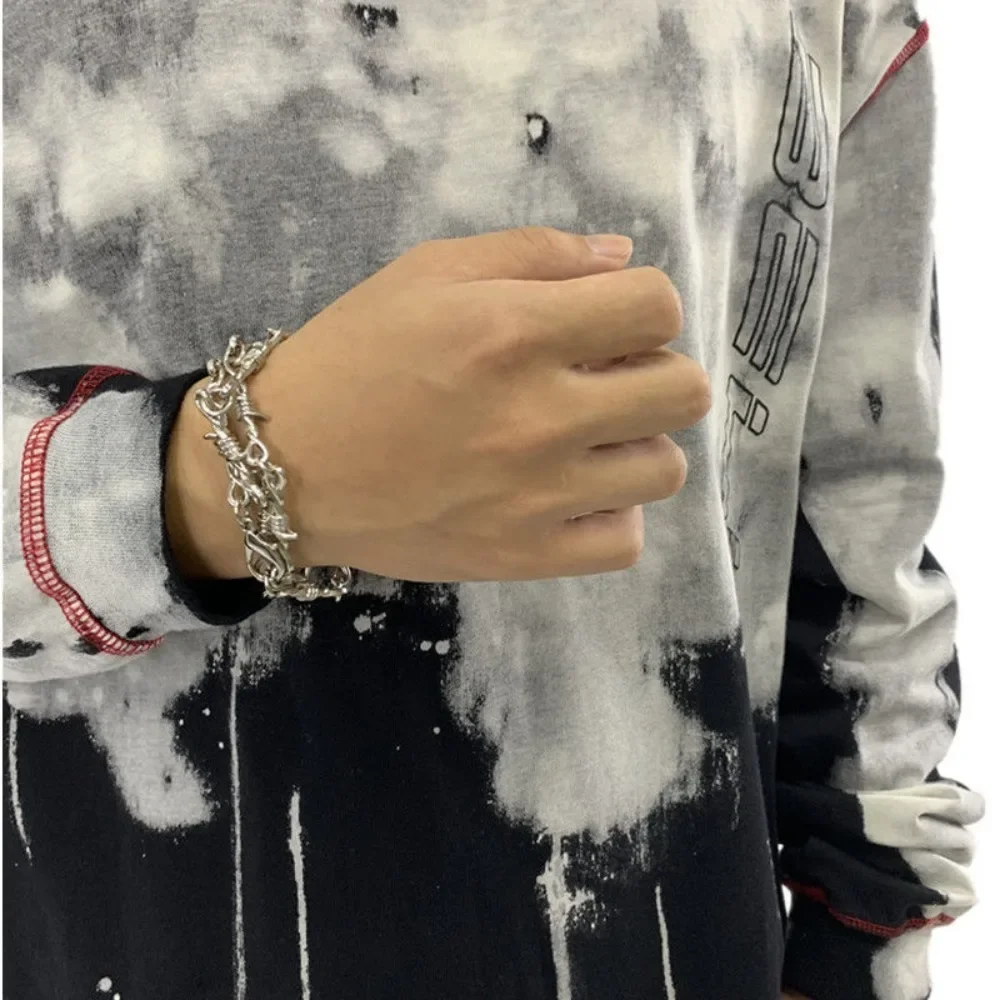 Creative Retro Thorn Necklaces Barbed Collarbone Chain Bracelets Decorative Holiday Party Gift for Men and Women Fashion Jewelry