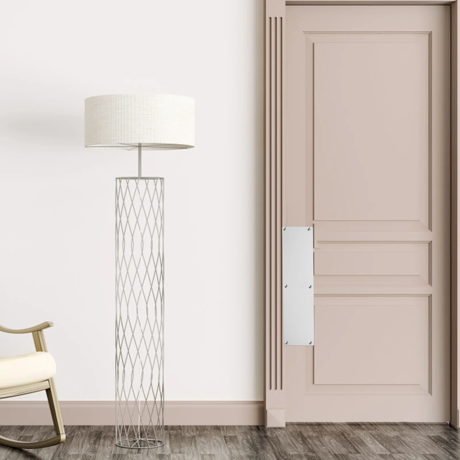 

1 set Stainless Steel Kick Plate Decorative Door Panels Protector 304 Metal Door Kick Boards Reinforcement Plates