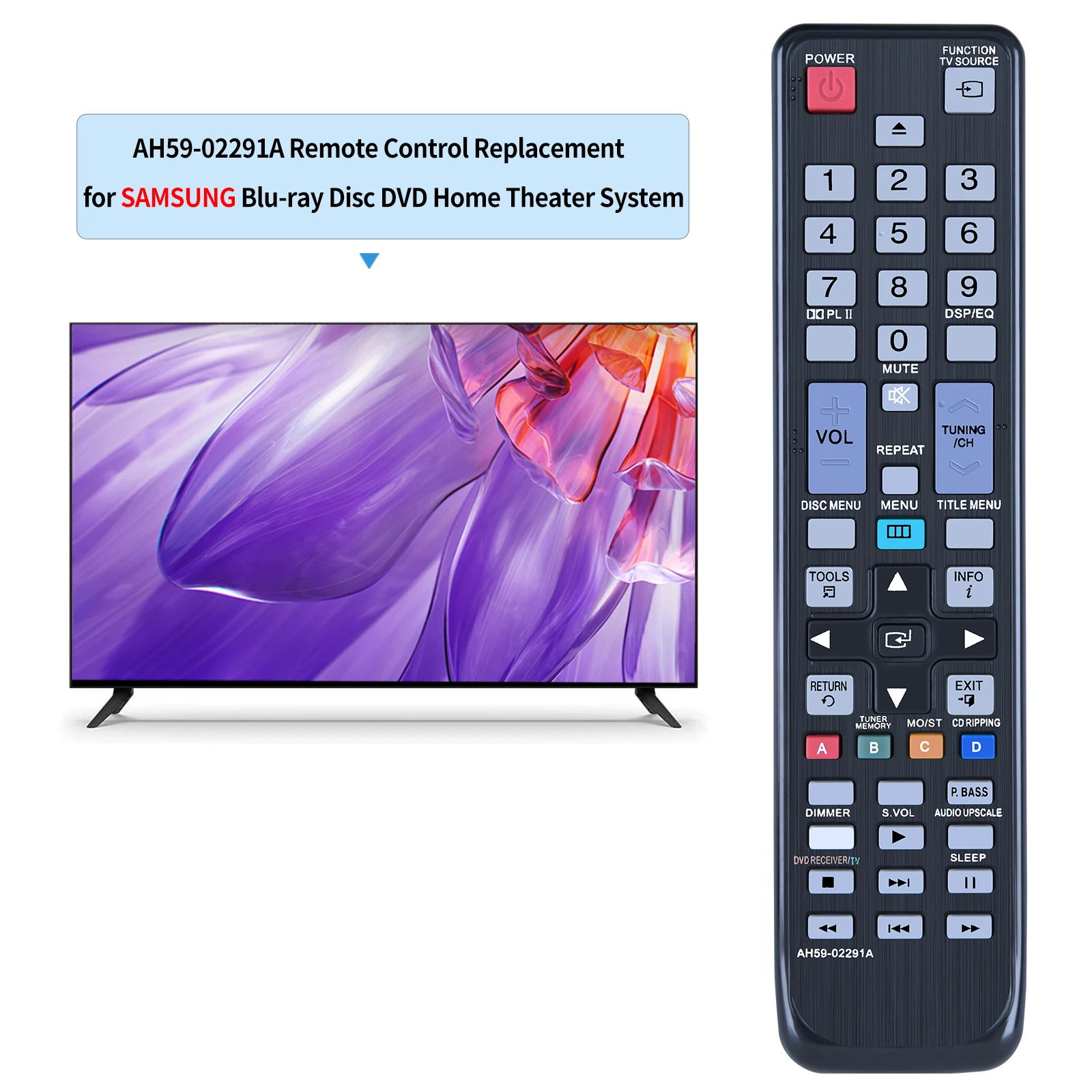 New AH59-02291A Remote Control for Samsung Blu-Ray DVD Player HT-C550 HT-C653W HT-C553 HT-C650W HT-C555 HT-C655W