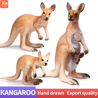 New Wildlife World Kangaroo Set Solid Simulation Animal Action Figures Educational Toys for Kids