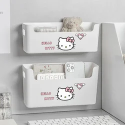 Hello Kitty Sanrio Storage Box Anime Cute Kawaii No Punching Required Cartoon Jewelry Stationery Cosmetics Storage Box Toys