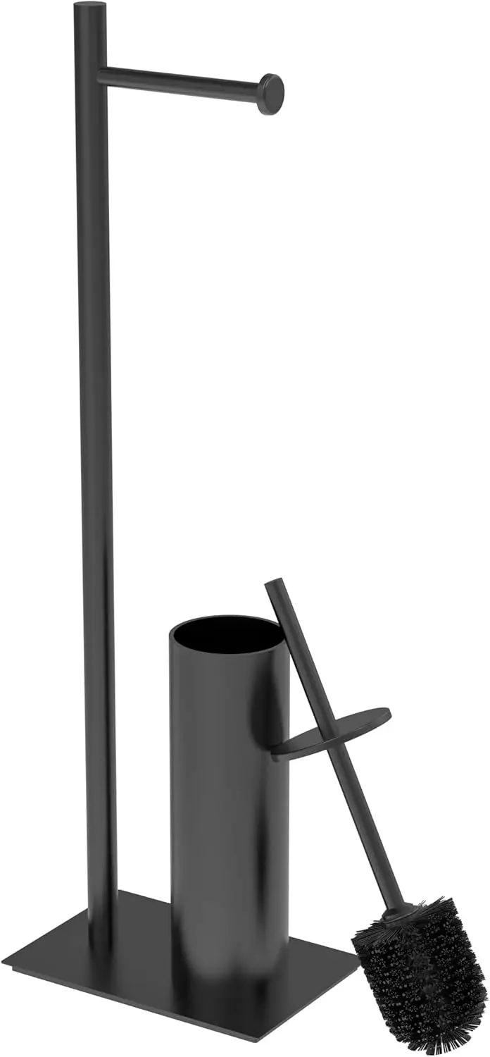 

Toilet Paper Holder Stand with Toilet Brush and Holder Set, 304 Stainless Steel Bathroom Toilet Tissue Paper Roll Holder F