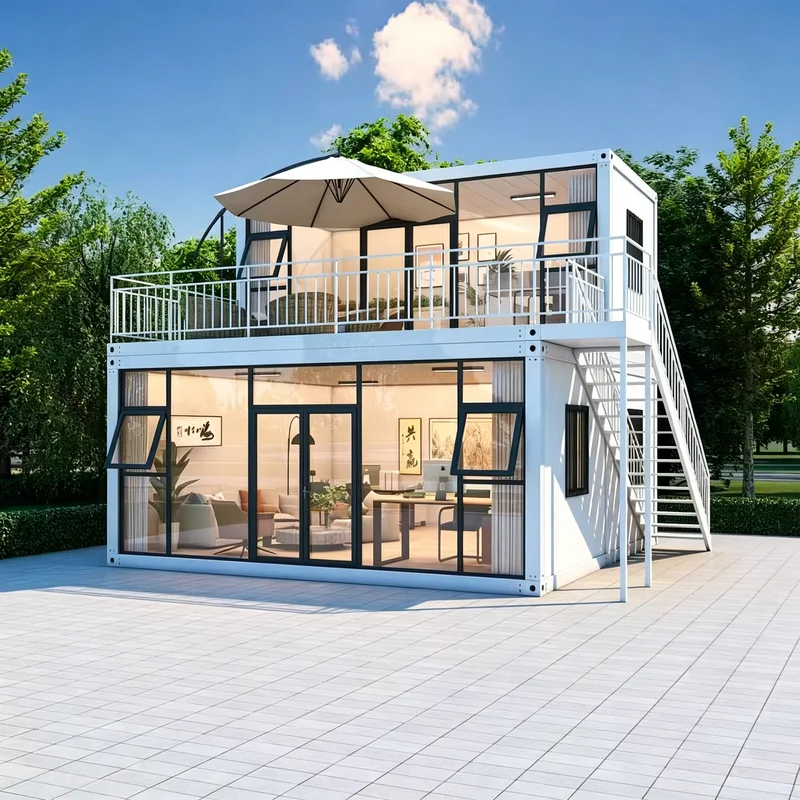 Customized Temporary Housing Modular Container House Stackable Up To 3 Floors With Interlocking Pins And Staircase Kits