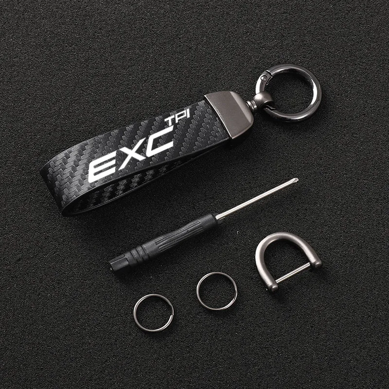 New fashion motorcycle carbon fiber leather rope Keychain key ring Fo Ktm Duke390 125 200 790 1290 Ktm Exc KTM RC390 125 200 Rc8